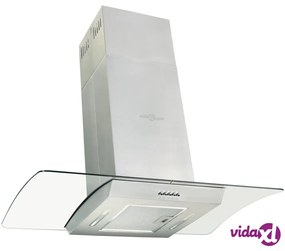 vidaXL Cappa a Isola 90 cm Acciaio Inossidabile 756 m³/h LED