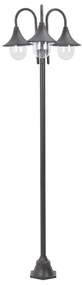 Lampione Da Giardino E27 220 Cm Alluminio 3 Lampade Bronzo /