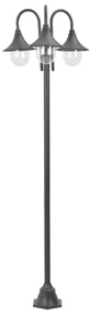 Lampione Da Giardino E27 220 Cm Alluminio 3 Lampade Bronzo /