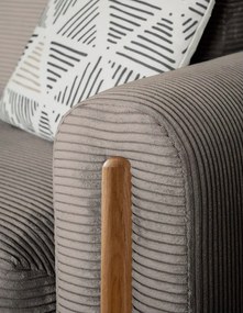 Divano marrone chiaro allungabile/con contenitore e rivestimento in velluto a coste 244 cm Arcadova – ELTAP