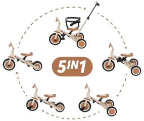 PETITE&amp;MARS - Triciclo per bambini 5in1 TURBO Desert Sand