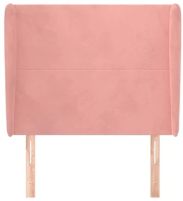 Testiera ad orecchio rosa 103x23x118/128 cm in velluto