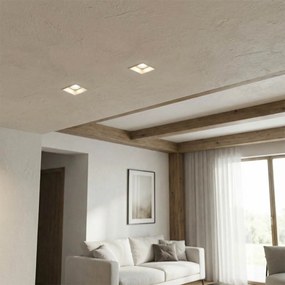 Portafaretto Quadrato Ø100x100 mm GU10 in Gesso Pitturabile SLIM