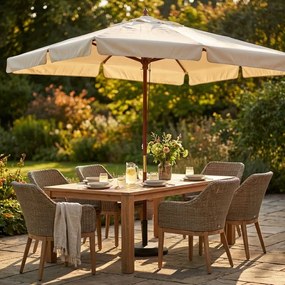 DOMINUS - ombrellone da giardino palo centrale in legno 2 x 3 m