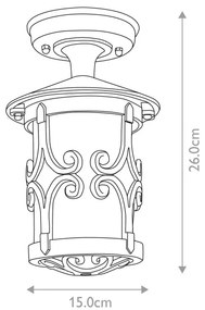Elstead - Plafoniera da esterno HEREFORD 1xE27/100W/230V IP23 nero