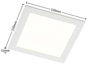 Prios Lampada a incasso a LED Helina, bianca, 22 cm, 24 W, dimmerabile