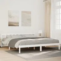 Letto Extra Lungo senza Materasso Bianco 200x220 cm in Pino 852455