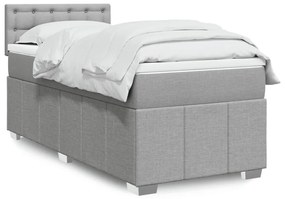 Giroletto A Molle Con Materasso Grigio Chiaro 80x200 Cm Tessuto /