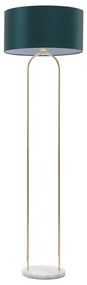 Lampada da terra D. 45 x H. 150 cm in Acciaio e Marmo Verde Petrolio - NOUR