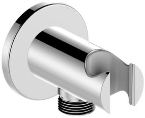 KFA Armatura 845-053-00 - Supporto doccia rotondo con uscita MOZA/HALIT cromo lucido