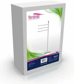 Piantana Portasciugamani Bagno 3 Bracci Acciaio Bianco H92,5 Cm