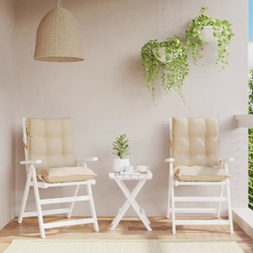 Cuscini Per Sedia Schienale Basso 2 Pz Beige İn Tessuto Oxford /