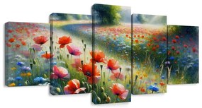 Quadro su tela – Papaveri rossi in un mare di fiori di campo