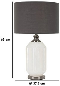 Lampada da tavolo grigia con paralume in tessuto (altezza 65 cm) Brighty - Mauro Ferretti