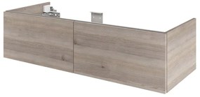 Mobile da bagno sotto lavabo SENSEA Neo grigio chiaro lucido L 120 x H 32 x P 48 cm 2 cassetti, lavabo non incluso
