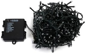 Aigostar - Catena luminosa natalizia LED per esterni 400 LED/8 funzioni 4 batterie AA 20,3 m bianco caldo