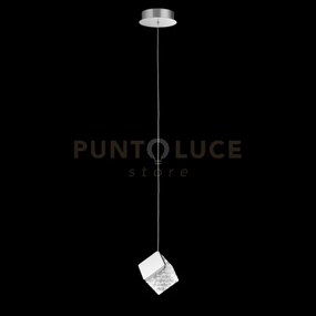 Lampada a sospensione magia single, cromo, metallo+acrilico, led 4,...