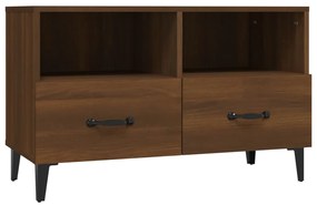 Mobile porta tv rovere marrone 80x36x50 cm in legno multistrato