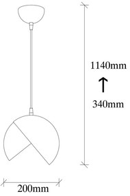 Lampadario nero/dorato con paralume in metallo ø 20 cm Berceste – Opviq lights