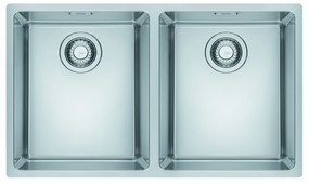 Lavello integrato 2 vasche FRANKE Maris inox inox L 44 x L 74 cm argento