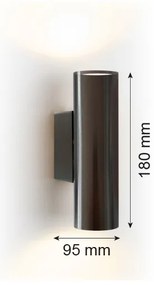 Argon 7231 - Applique MITOS PLUS 2xGU10/5W/230V nero