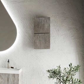 Pensile bagno Portofino grigio antico in vetro, 1 anta apertura da sinistra P 15 x L 30 x H 30 cm