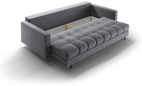 Divano grigio chiaro allungabile/con contenitore con rivestimento in velluto 222 cm Bali – Cosmopolitan Design