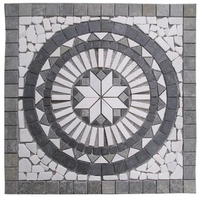 Rosone in pietra Giove multicolore L 67 x L 67cm x Sp. 7 mm