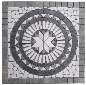 Rosone in pietra Giove multicolore L 67 x L 67cm x Sp. 7 mm