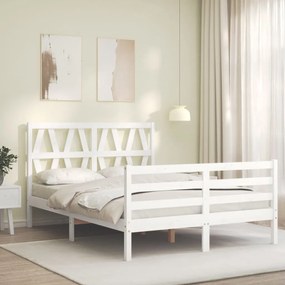 Giroletto con testiera bianco 4ft small double legno massello
