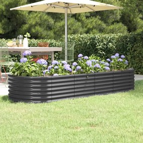 Letto da Giardino in Acciaio a Polvere 224x80x36 cm Antracite