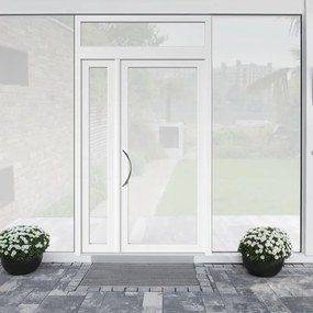 Portoncino d'ingresso Condo17 con vetro L 90 x H 210 cm in alluminio bianco, apertura spingere a destra