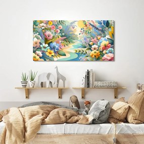 Quadro su tela – Fiori primaverili vicino al fiume