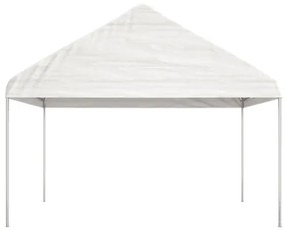 Gazebo con Tetto Bianco 17,84x4,08x3,22 m in Polietilene