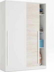 Armadio Guardaroba Appendiabiti 2 Ante Scorrevoli 120 Cm Bianco Anticato TOP121A