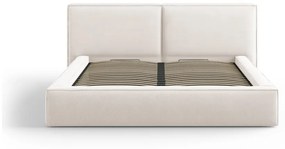 Letto matrimoniale imbottito beige con contenitore e griglia 180x200 cm Arendal - Cosmopolitan Design