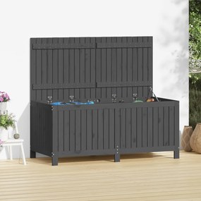 Contenitore Da Giardino Grigio 147x68x64 Cm Legno Massello Pino /