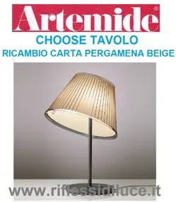 Artemide ricambio choose tavolo carta pergamena beige