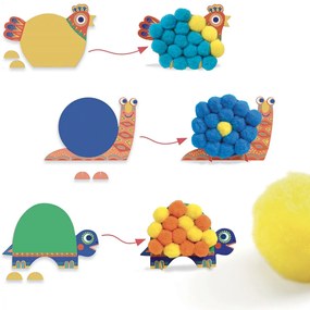 Gioco d'arte - collage di grandi pompon