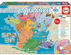 Puzzle per Bambini Educa Departments and Regions of France Mappa 150 Pezzi