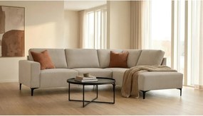 Divano angolare marrone chiaro (con penisola a destra/a L) con rivestimento in ciniglia Fabian – Scandic