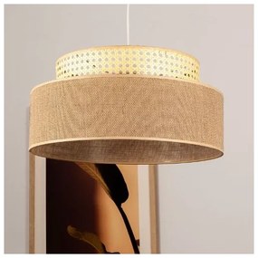 Lampadario a sospensione con filo BOHO 1xE27/60W/230V diametro 40 cm rattan
