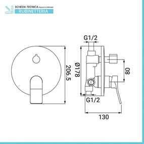 Set doccia incasso con braccio soffione e kit doccino acciaio cromo linea Sound