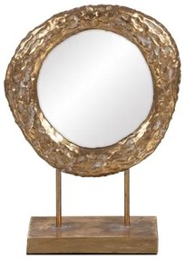 Specchio con Supporto Dorato Cristallo Ferro 34 x 13 x 48,5 cm