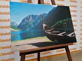 Stampa su tela – Nave vichinga di legno