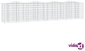 vidaXL Gabbione ad Arco con Letto Rialzato 400x50x100 cm Ferro Zincato