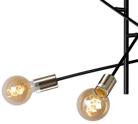 ONLI - Lampadario a sospensione con filo CROSS 6xE27/22W/230V nero/ottone