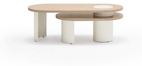 Tavolino bianco in frassino 120x50 cm Nori - Teulat