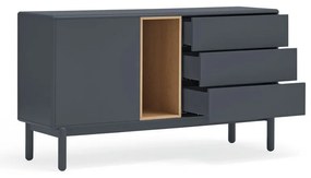 Cassettiera bassa grigio scuro 137x76 cm Corvo - Teulat