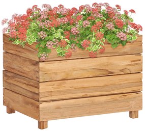 Letto Rialzato 50x40x38 Cm Legno Di Teak Di Recupero E Acciaio /